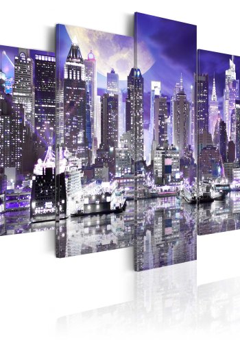 ARTGEIST Moonlit night in New York City - New York i mneskin trykt p lrred - Flere strrelser