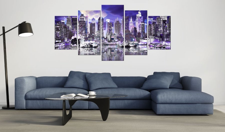 ARTGEIST Moonlit night in New York City - New York i mneskin trykt p lrred - Flere strrelser