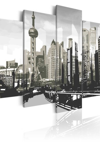 ARTGEIST - Minimalistisk billede af Shanghai trykt p lrred - Flere strrelser