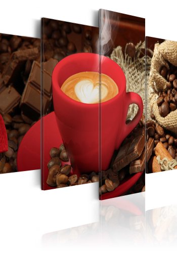 ARTGEIST Love espresso - Billede af espresso med hjerte i skummet trykt p lrred - Flere strrelser