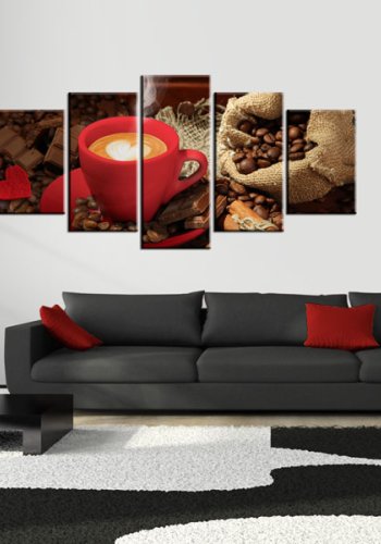 ARTGEIST Love espresso - Billede af espresso med hjerte i skummet trykt p lrred - Flere strrelser