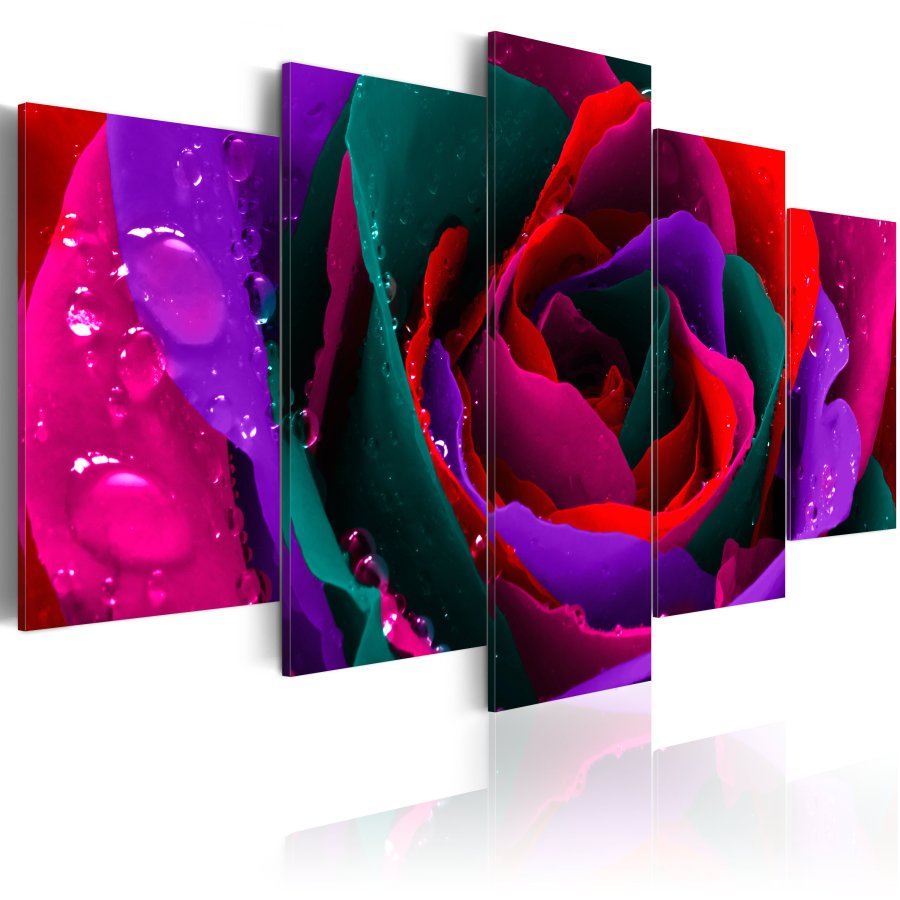 ARTGEIST Multicoloured rose - Farverig rose trykt p lrred - Flere strrelser