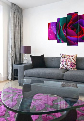 ARTGEIST Multicoloured rose - Farverig rose trykt p lrred - Flere strrelser