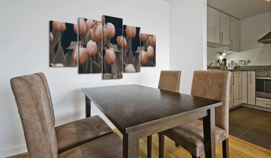ARTGEIST - Billede af tulipaner i sepia trykt p lrred - Flere strrelser
