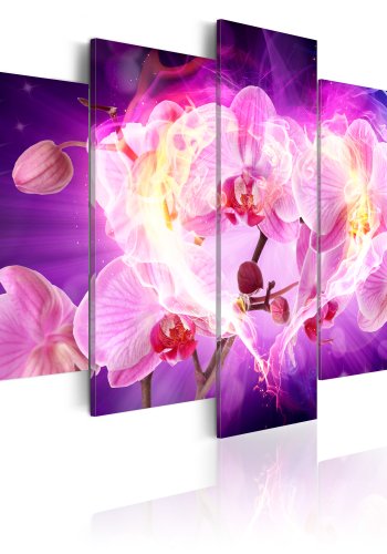 ARTGEIST Powerful love - Billede af orkidé med plasma-effekt trykt p lrred - Flere strrelser