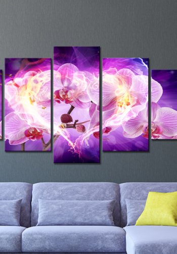 ARTGEIST Powerful love - Billede af orkidé med plasma-effekt trykt p lrred - Flere strrelser