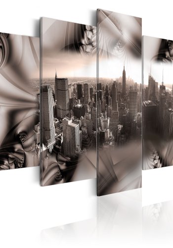 ARTGEIST Steel city - Abstrakt billede af New York trykt p lrred - Flere strrelser