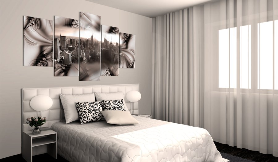 ARTGEIST Steel city - Abstrakt billede af New York trykt p lrred - Flere strrelser