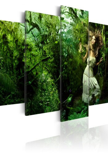 ARTGEIST Lost in greenery - Billede af kvinde der er faret vild trykt p lrred - Flere strrelser