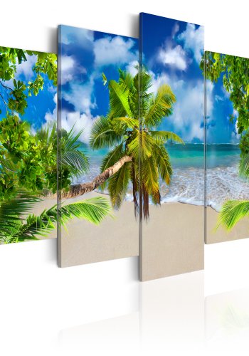 ARTGEIST Summer time - Sommer p en palmestrand trykt p lrred - Flere strrelser