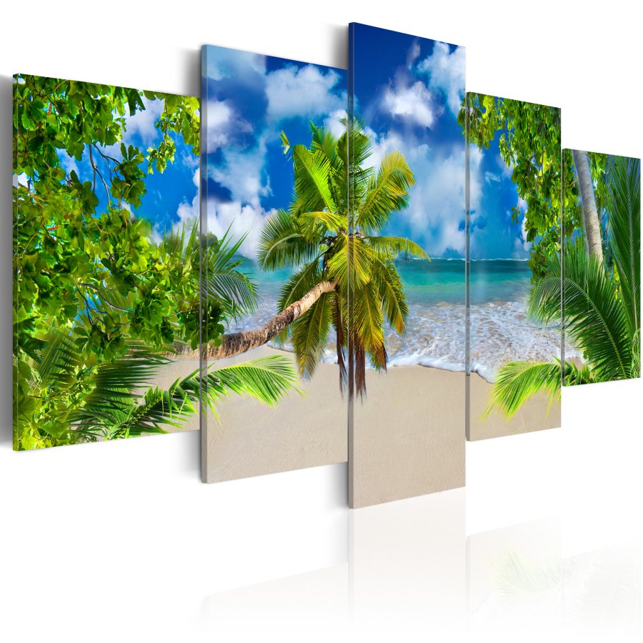 ARTGEIST Summer time - Sommer p en palmestrand trykt p lrred - Flere strrelser
