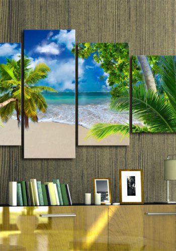 ARTGEIST Summer time - Sommer p en palmestrand trykt p lrred - Flere strrelser