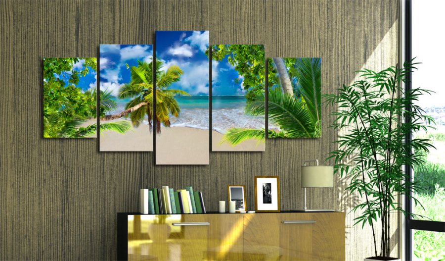 ARTGEIST Summer time - Sommer p en palmestrand trykt p lrred - Flere strrelser