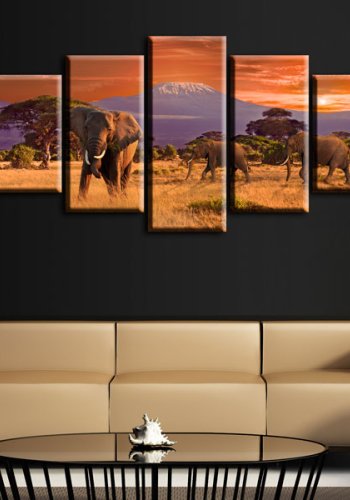 ARTGEIST Africa: Elephants - Billede fra den afrikanske savanne trykt p lrred - Flere strrelser