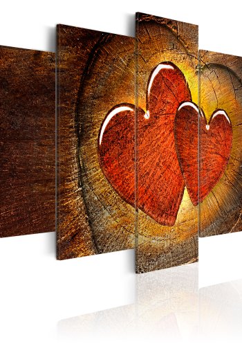ARTGEIST Beating of your heart - Rustikt billede af to hjerter trykt p lrred - Flere strrelser