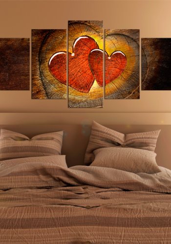 ARTGEIST Beating of your heart - Rustikt billede af to hjerter trykt p lrred - Flere strrelser