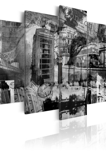 ARTGEIST Essence of London - Sort/hvid billede af London trykt p lrred - Flere strrelser