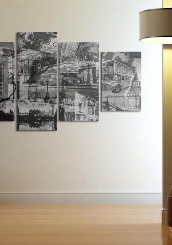 ARTGEIST Essence of London - Sort/hvid billede af London trykt p lrred - Flere strrelser