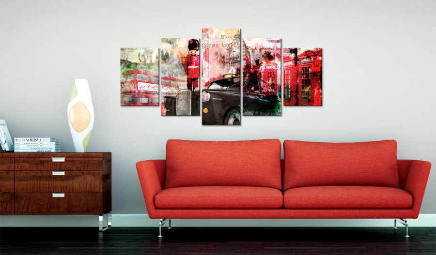 ARTGEIST Memories from London - Kunstnerisk billede af London trykt p lrred - Flere strrelser