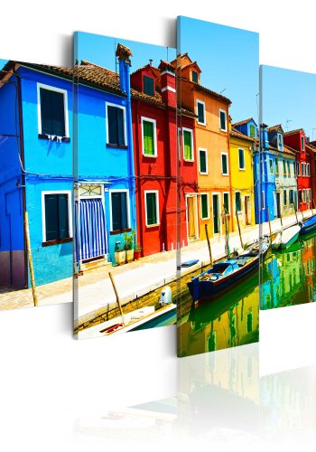 ARTGEIST Houses in the colors of the rainbow - Farverige facader trykt p lrred - Flere strrelser