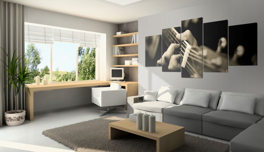 ARTGEIST Classic guitar - Billede af guitarist med guitar trykt p lrred - Flere strrelser