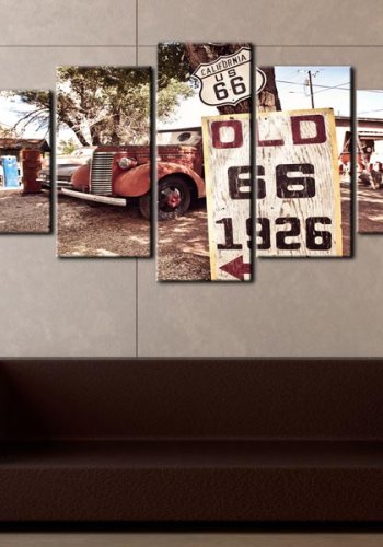 ARTGEIST Vintage style - Billede af rustne ting i Californien trykt p lrred - Flere strrelser