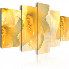 ARTGEIST Dream lilies - Billede af liljer i gule nuancer trykt p lrred - Flere strrelser