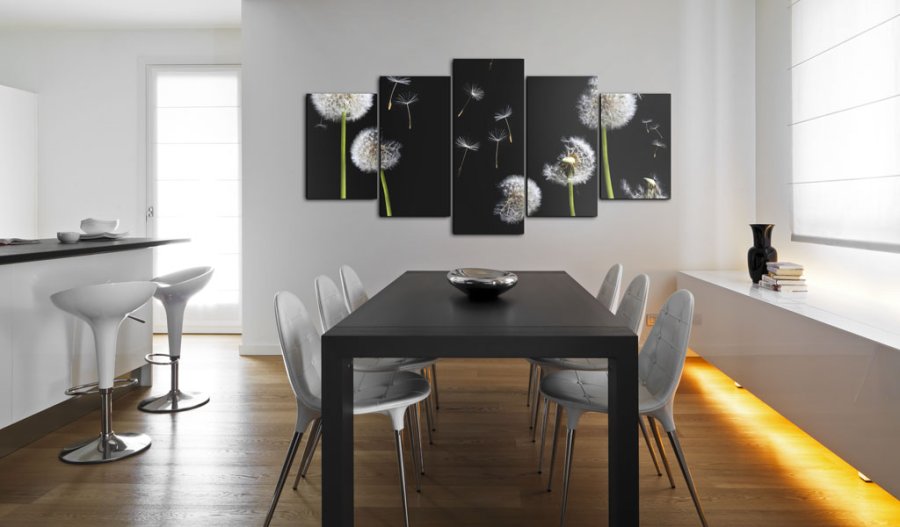 ARTGEIST - Billede af mlkebtter i vinden trykt p lrred - Flere strrelser