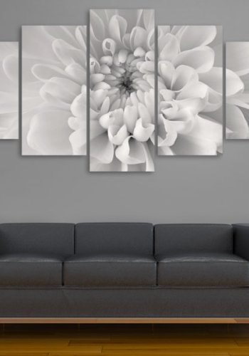 ARTGEIST Dahlia flower in grey shades - Dahlia i gr nuancer trykt p lrred - Flere strrelser