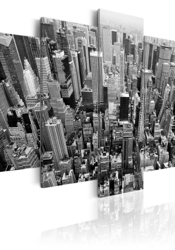 ARTGEIST Skyscrapers in New York - Sort/hvid billede af New York trykt p lrred - Flere strrelser