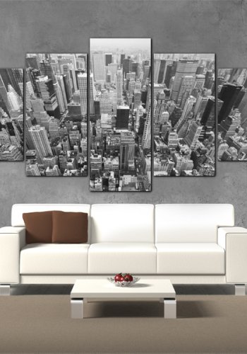 ARTGEIST Skyscrapers in New York - Sort/hvid billede af New York trykt p lrred - Flere strrelser