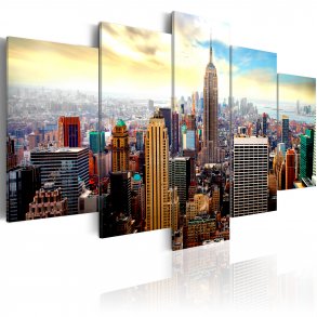 ARTGEIST Heart of the city - Farverigt billede af New York trykt p lrred - Flere strrelser