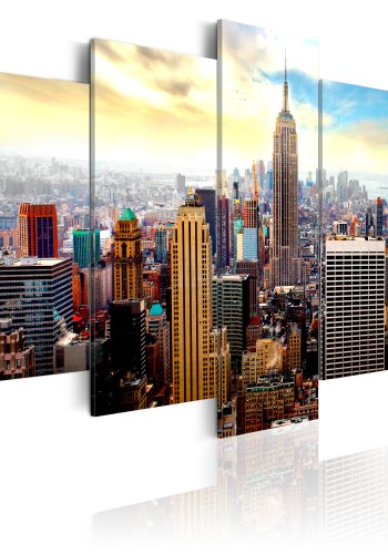 ARTGEIST Heart of the city - Farverigt billede af New York trykt p lrred - Flere strrelser