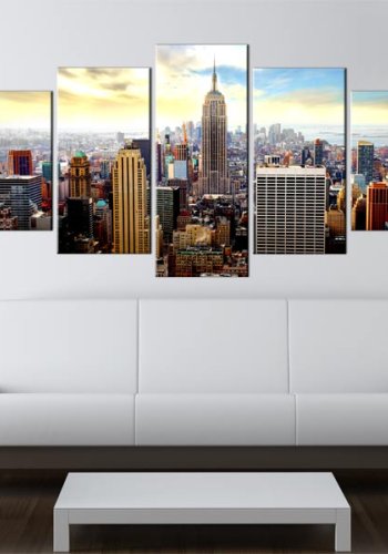ARTGEIST Heart of the city - Farverigt billede af New York trykt p lrred - Flere strrelser