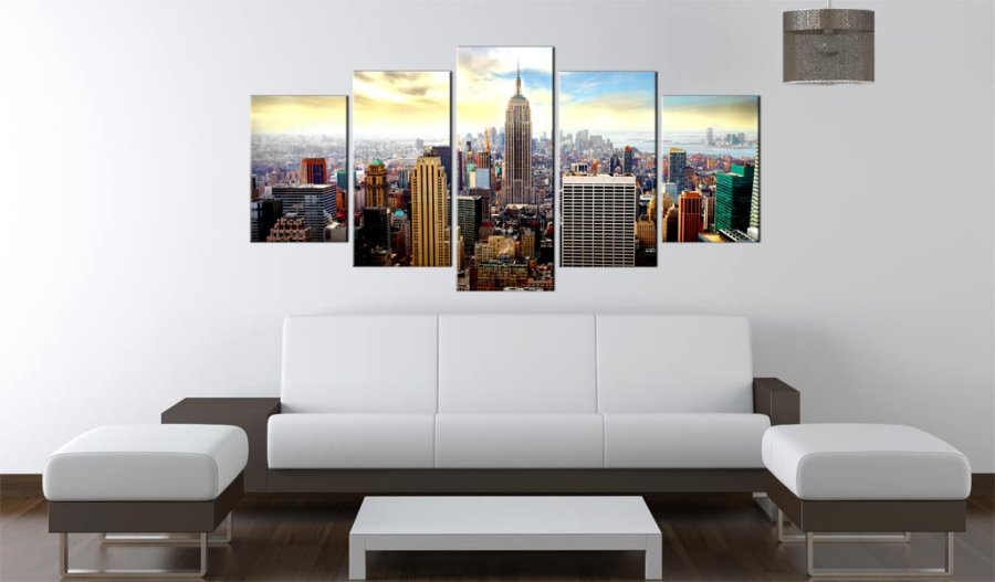 ARTGEIST Heart of the city - Farverigt billede af New York trykt p lrred - Flere strrelser
