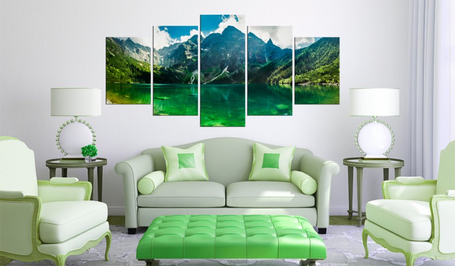 ARTGEIST Tranquility in the mountains - Billede af s i bjergene trykt p lrred - Flere strrelser