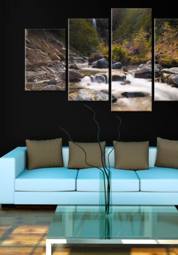 ARTGEIST A waterfall in wild nature - Billede af vandfald trykt p lrred - Flere strrelser