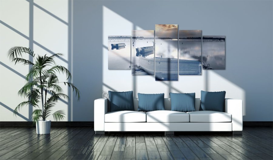 ARTEIST Quiet haven - Roligt vand inden solnedgang trykt p lrred - Flere strrelser