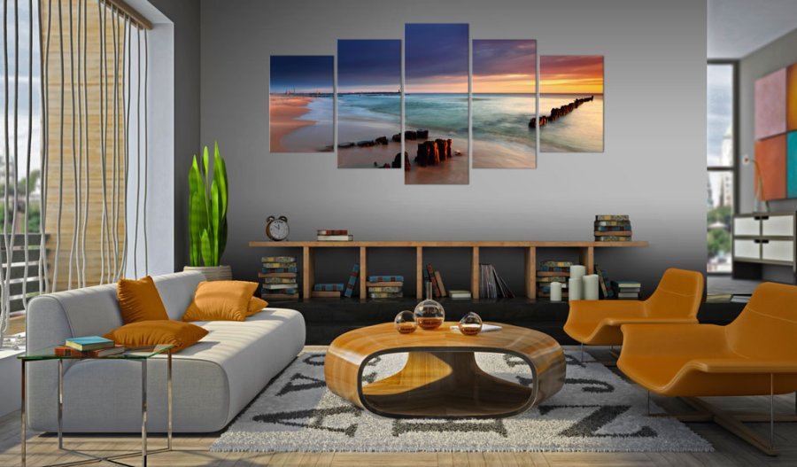 ARTGEIST Dawn by the sea - Billede af flot solopgang trykt p lrred - Flere strrelser