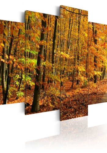 ARTGEIST An alley among colorful leaves - Smuk skov i efterret trykt p lrred - Flere strrelser