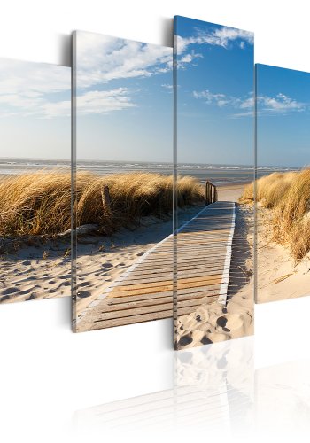 ARTGEIST - Flot sommerbillede af sandstrand trykt p lrred - Flere strrelser