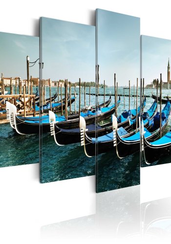 ARTGEIST A canal in Venice - Billede af gondoler i Venedig trykt p lrred - Flere strrelser