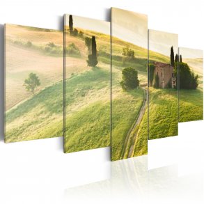 ARTGEIST Green Tuscany - Billede af Toscana i smukt sollys trykt p lrred - Flere strrelser