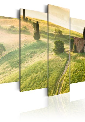 ARTGEIST Green Tuscany - Billede af Toscana i smukt sollys trykt p lrred - Flere strrelser