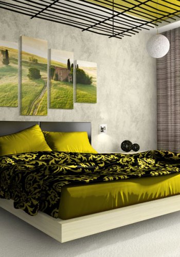 ARTGEIST Green Tuscany - Billede af Toscana i smukt sollys trykt p lrred - Flere strrelser