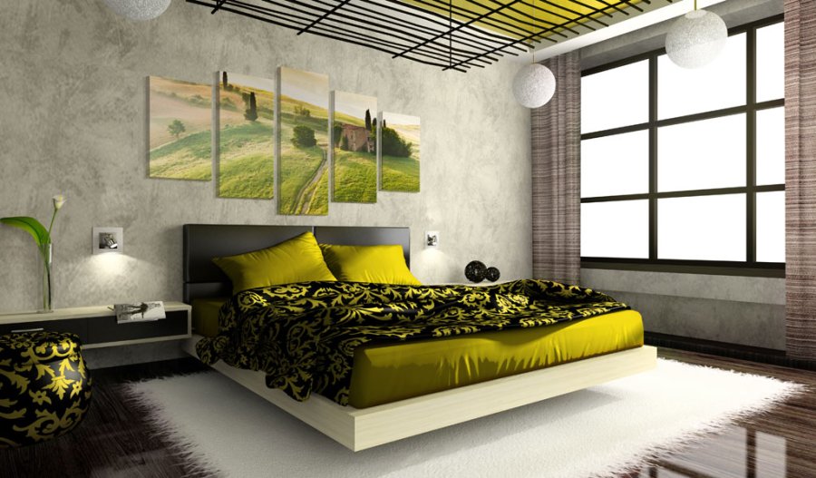 ARTGEIST Green Tuscany - Billede af Toscana i smukt sollys trykt p lrred - Flere strrelser