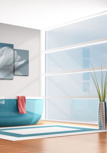 ARTGEIST A swan in blue - Billede af svane p bl baggrund trykt p lrred - Flere strrelser