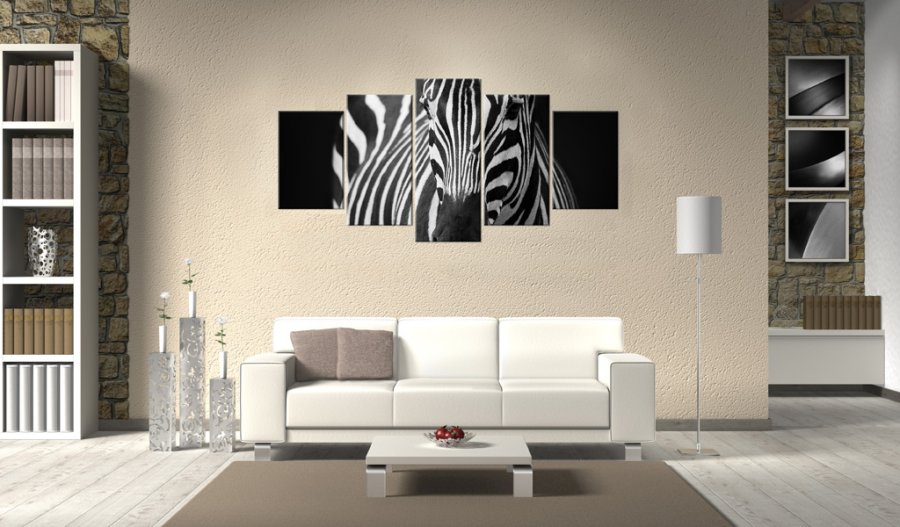 ARTGEIST Zebra look - Minimalistisk billede af zebra trykt p lrred - Flere strrelser