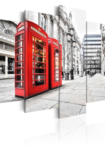 ARTGEIST Street of London - Billede af rd telefonboks trykt p lrred - Flere strrelser