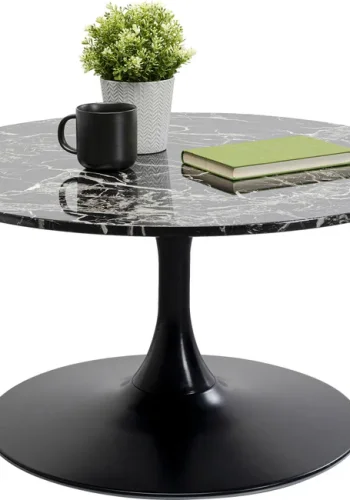 KARE DESIGN Schickeria sofabord, rund - sort marmorlook laminat og sort stl (80)